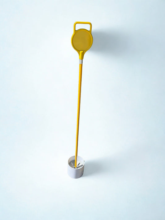 Golf junior flag set includes cups and flag with ball catcher